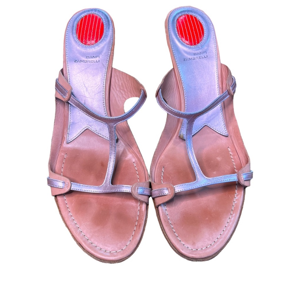 BANFI ZAMBRELLI Strappy Heeled Sandal Pink Neutral Tones Size 10